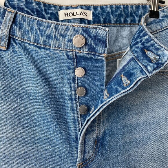 Rollas Womens Classic Flare Crop Sienna High Rise in Light Vintage Blue Size 28 - Picture 8 of 11
